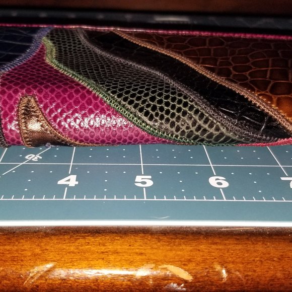 Sharif Bright Snakeskin Leather Pocketbook Wallet - Picture 4 of 7